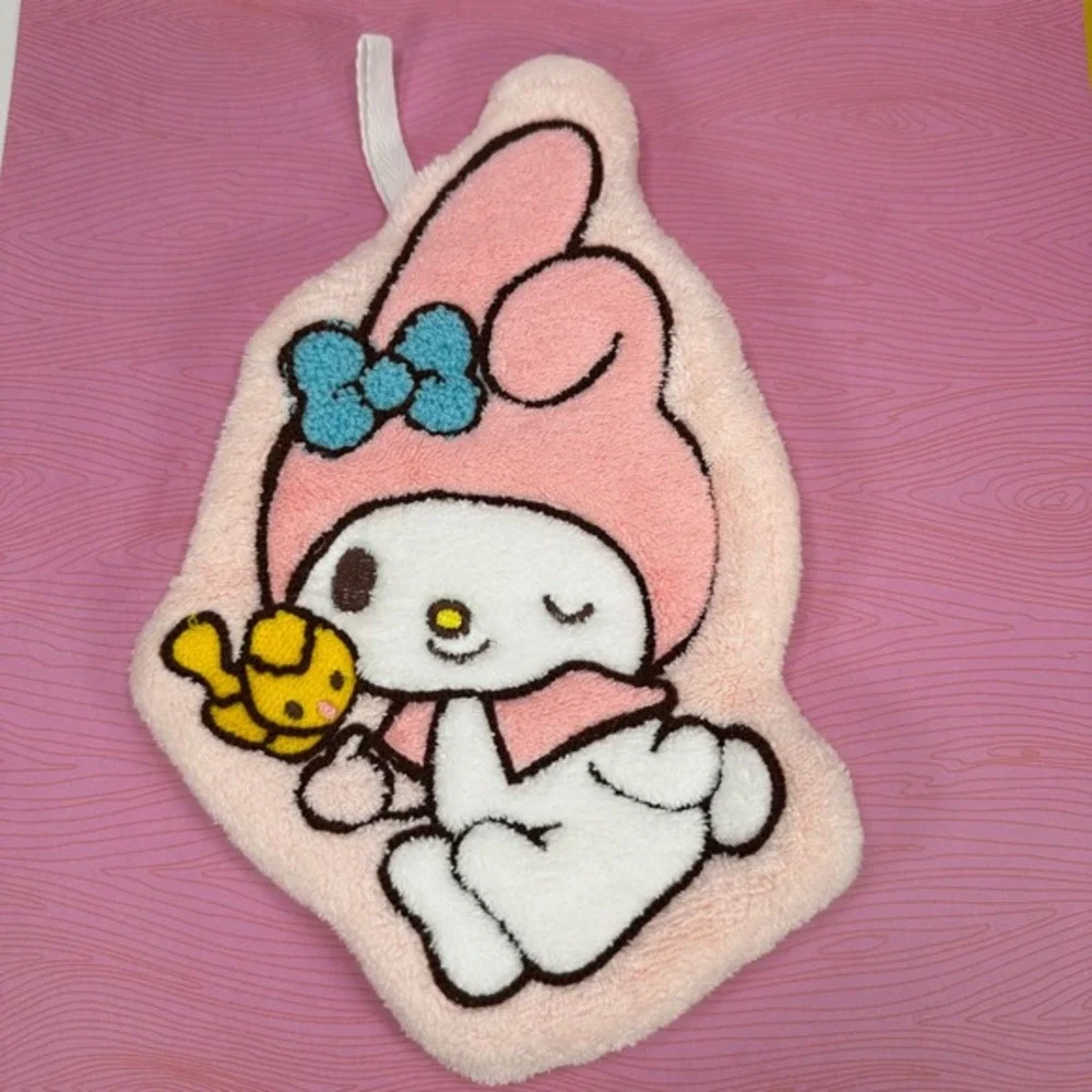 My Melody Plush Washcloth Sanrio‎ Pink Yellow Bow Kawaii Cute Face Towel